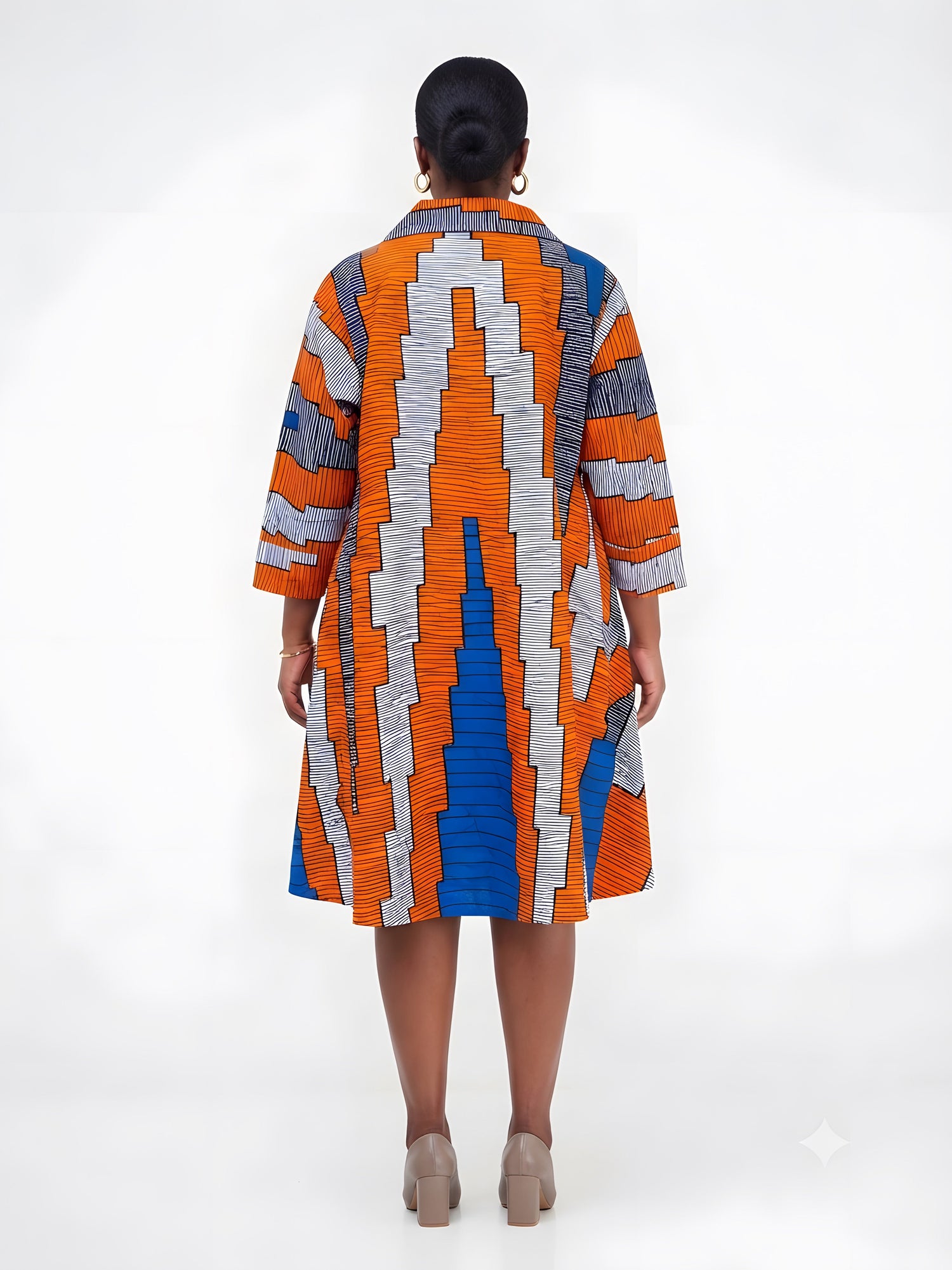 African Ladies Button Up Swing Dress | One Size