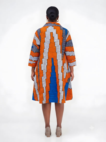 African Ladies Button Up Swing Dress | One Size