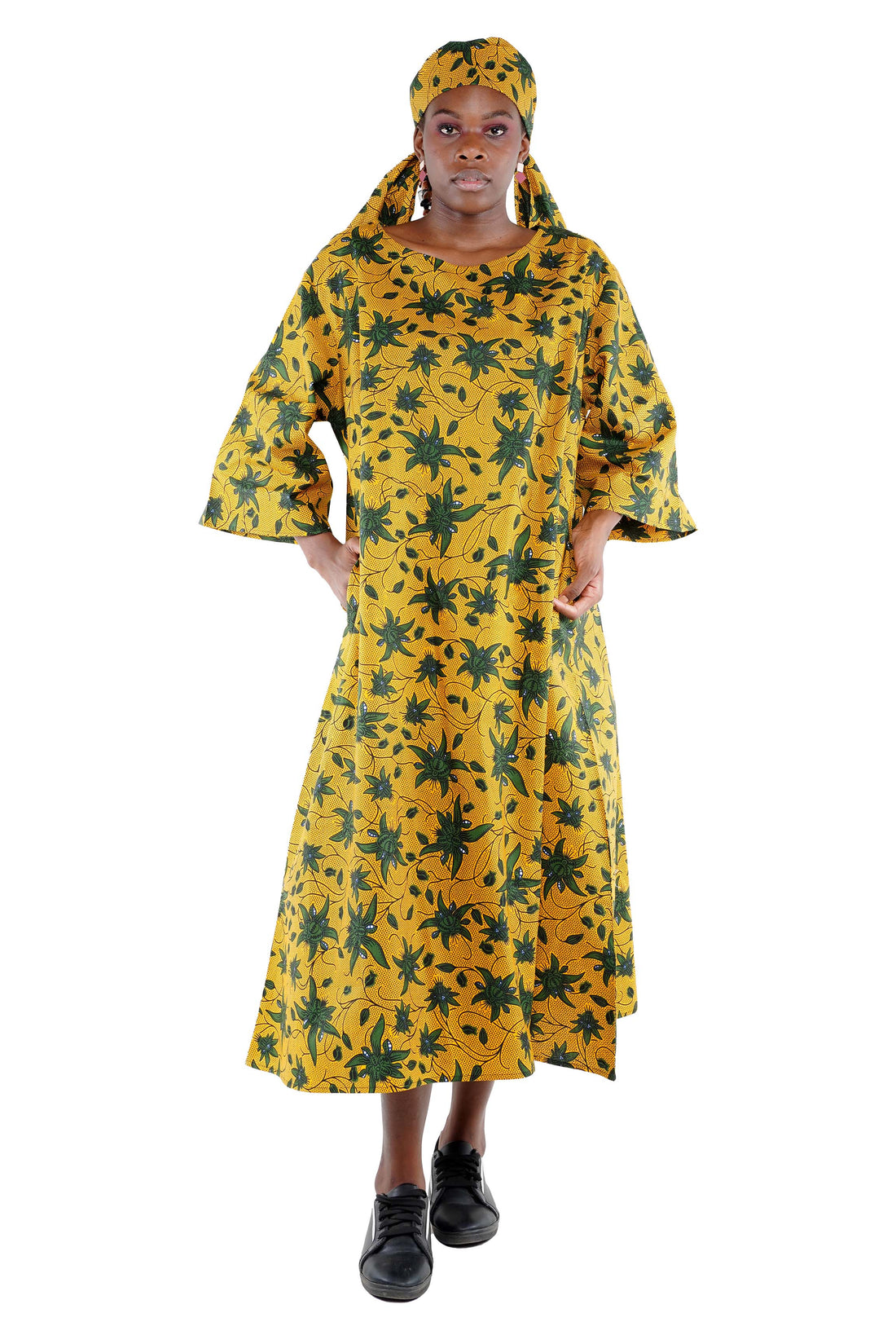 Ankara Long Umbrella Dress | One Size &amp; Plus Size