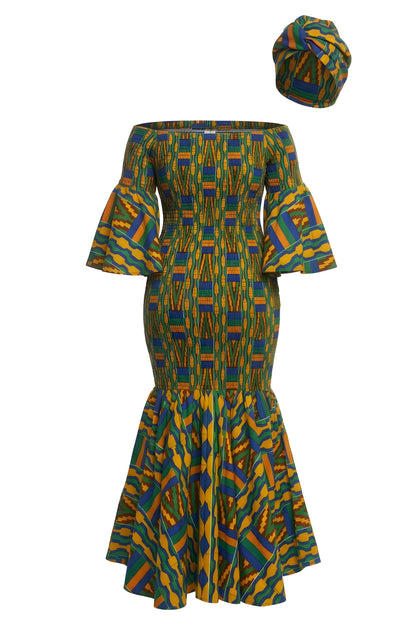 African Women Long Smoked Mermaid/Fish Tail Dress | Plus Size