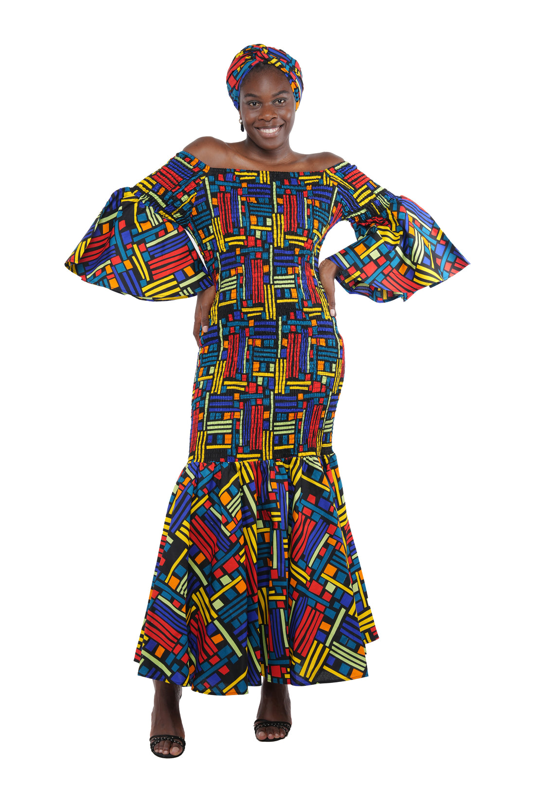 African Long Smoked Mermaid/Fish Tail Dress