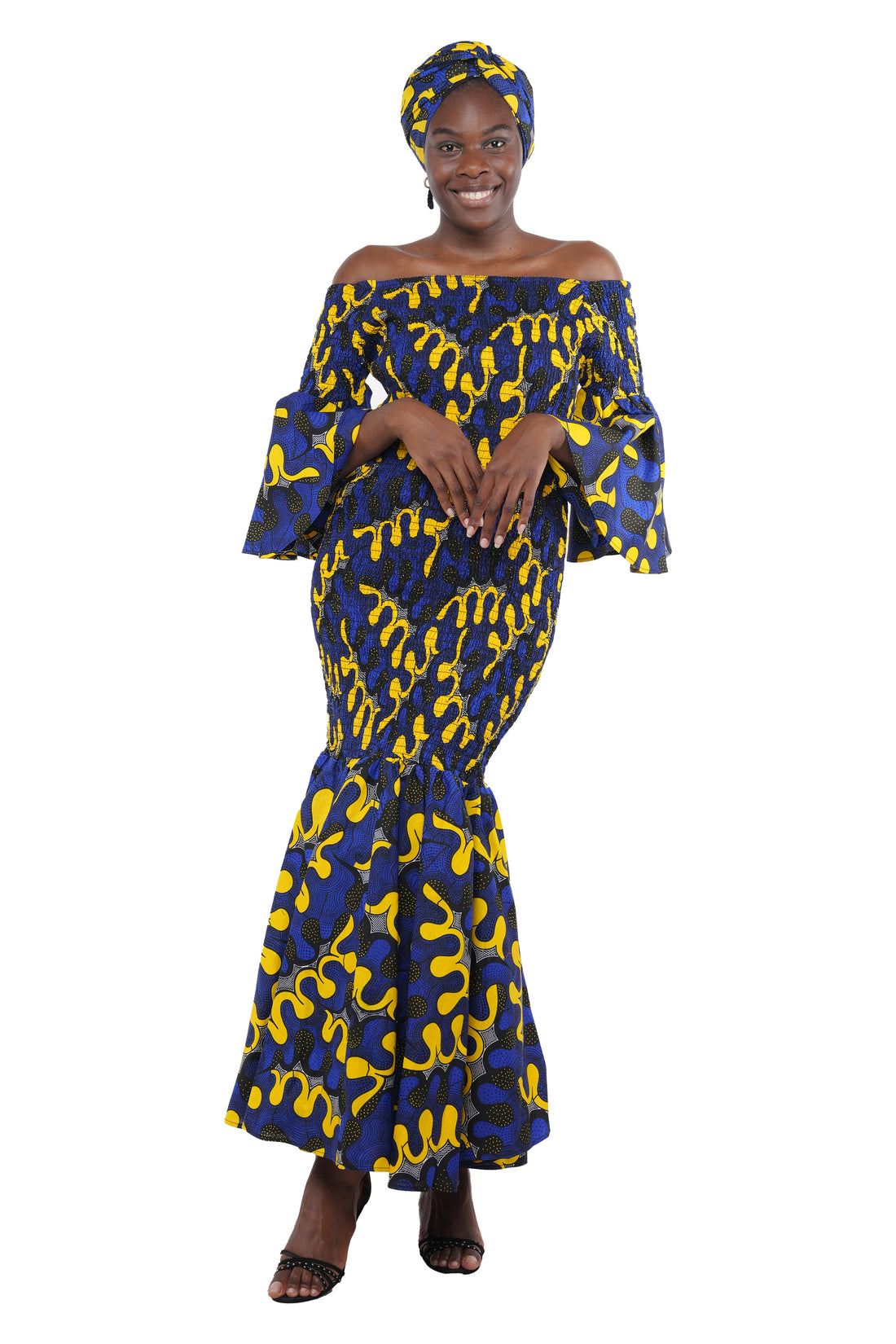 African Long Smoked Mermaid/Fish Tail Dress