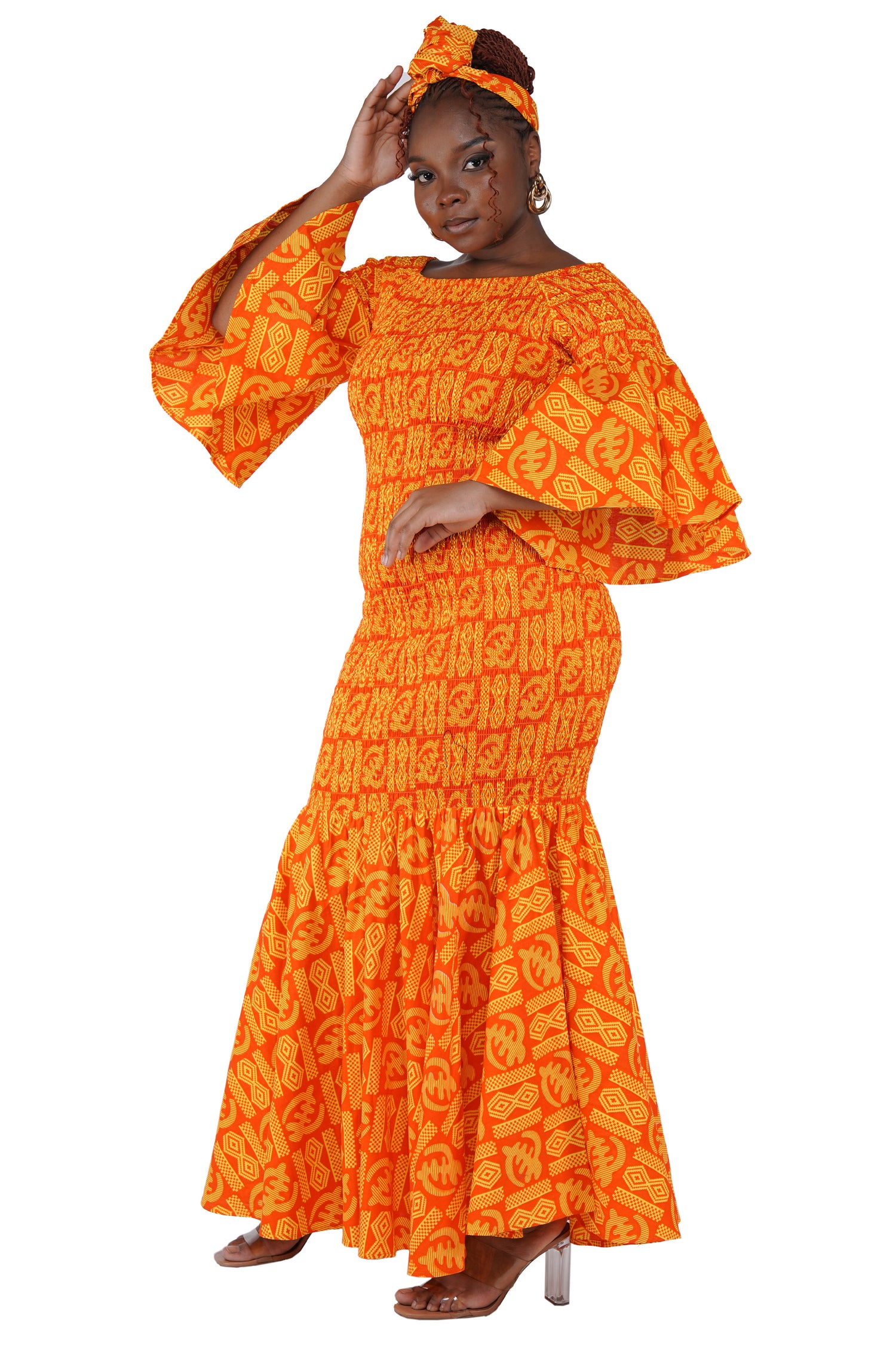 African Women Long Smoked Mermaid/Fish Tail Dress | One Size