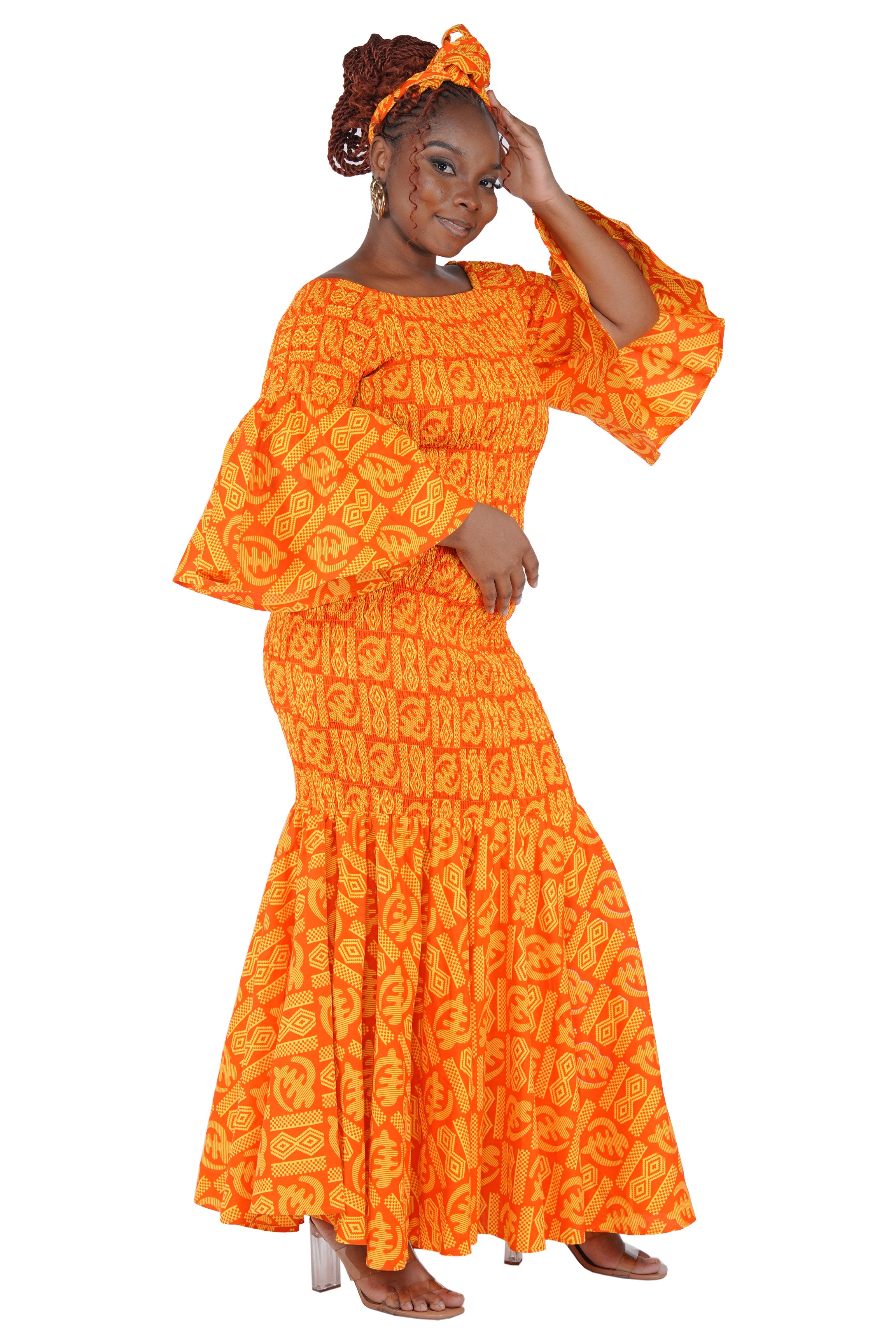 African Women Long Smoked Mermaid/Fish Tail Dress | One Size