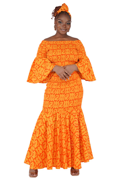 African Women Long Smoked Mermaid/Fish Tail Dress | One Size