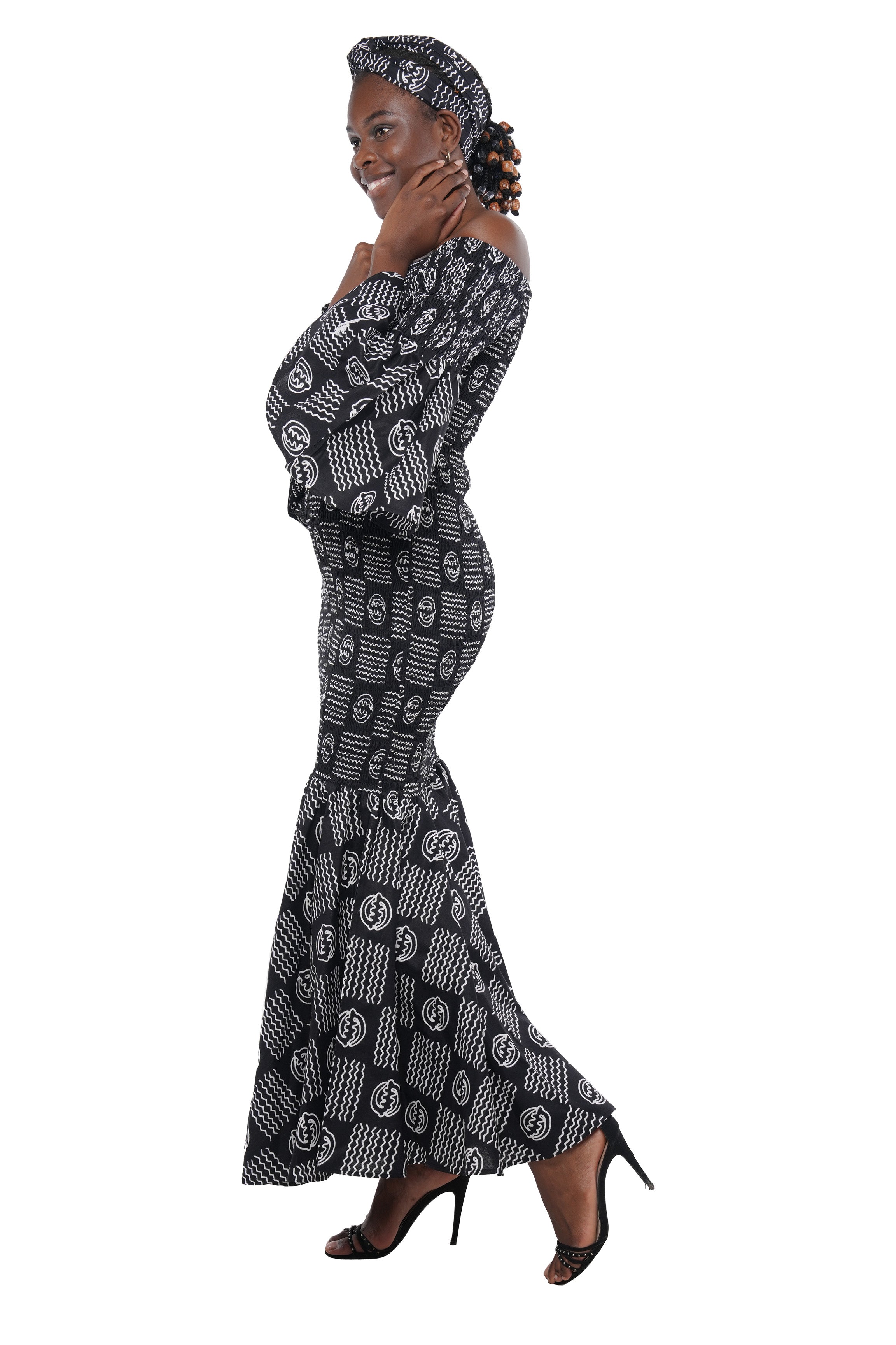 African Long Smoked Mermaid/Fish Tail Dress