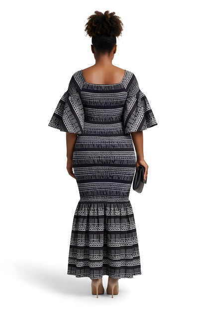 African Women Long Smoked Mermaid/Fish Tail Dress | One Size