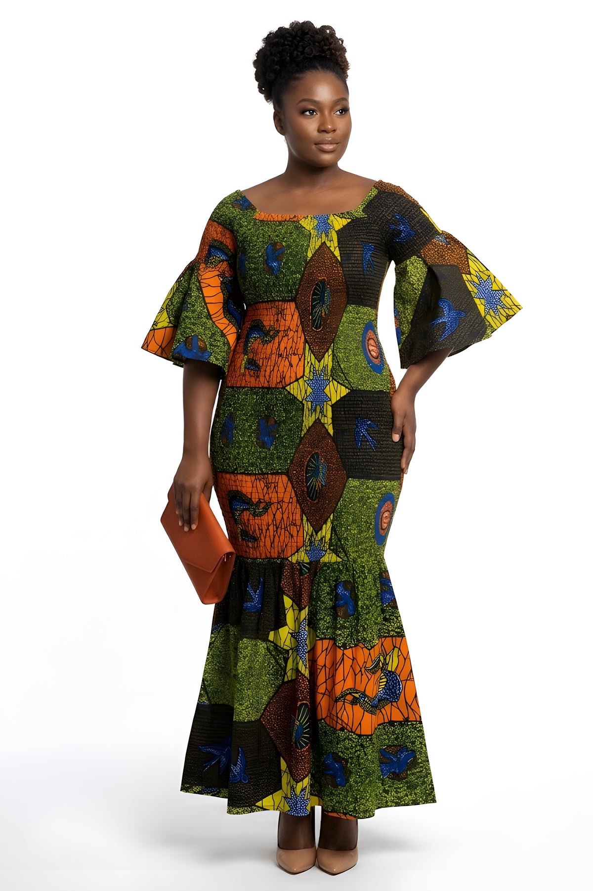 African Women Long Smoked Mermaid/Fish Tail Dress | One Size