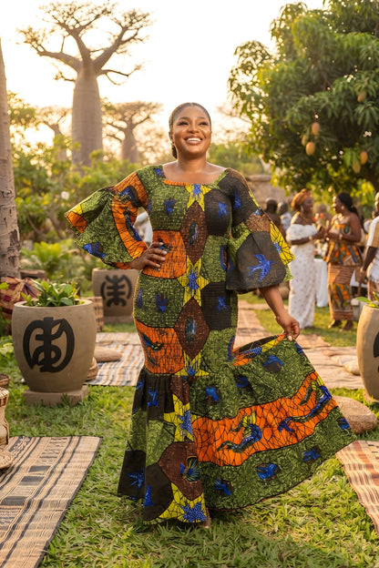 African Women Long Smoked Mermaid/Fish Tail Dress | One Size