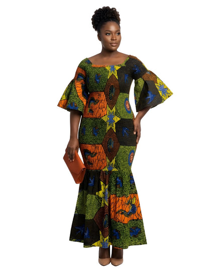 African Women Long Smoked Mermaid/Fish Tail Dress | One Size