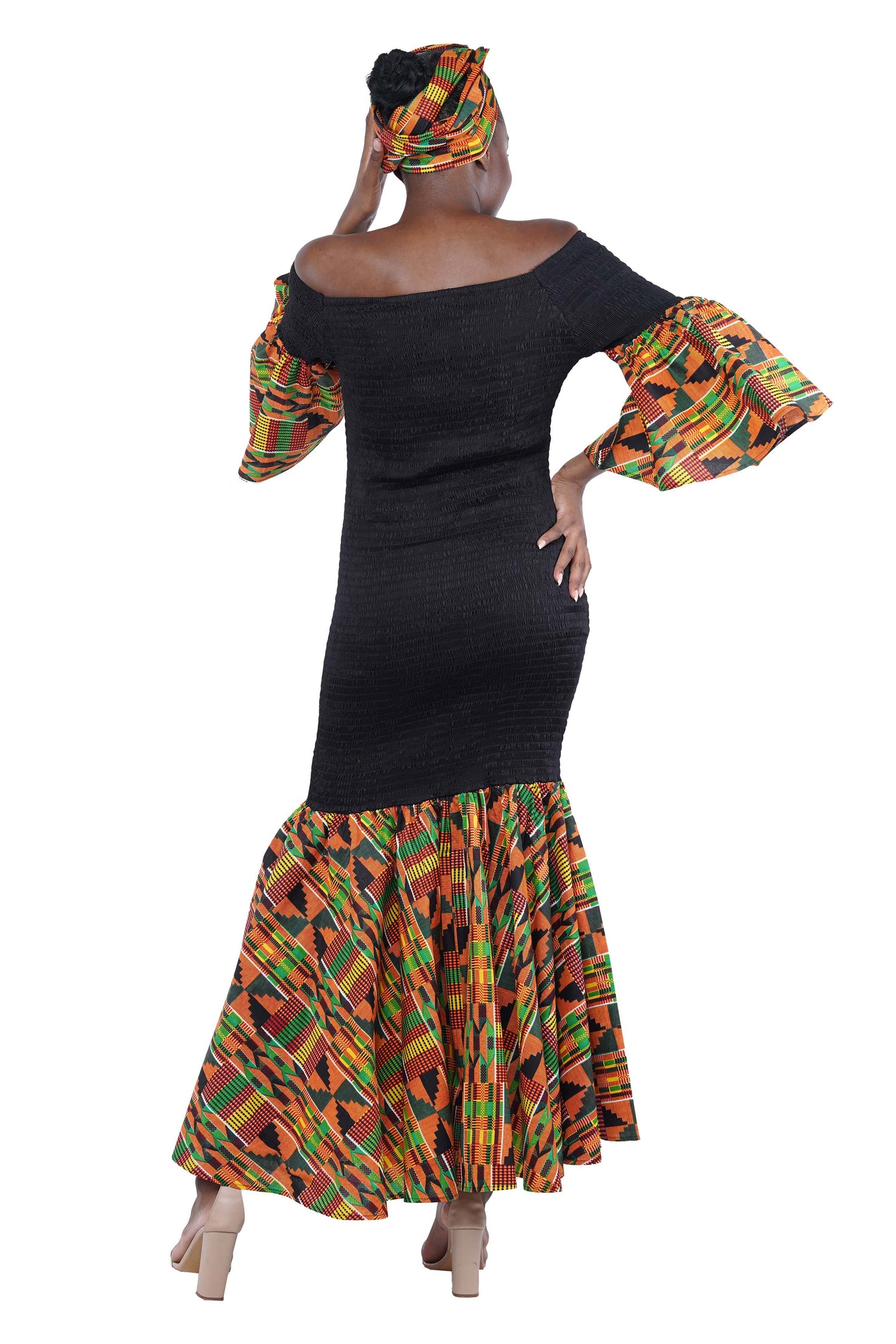 African Long Smoked Mermaid/Fish Tail Dress