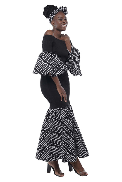 African Long Smoked Mermaid/Fish Tail Dress