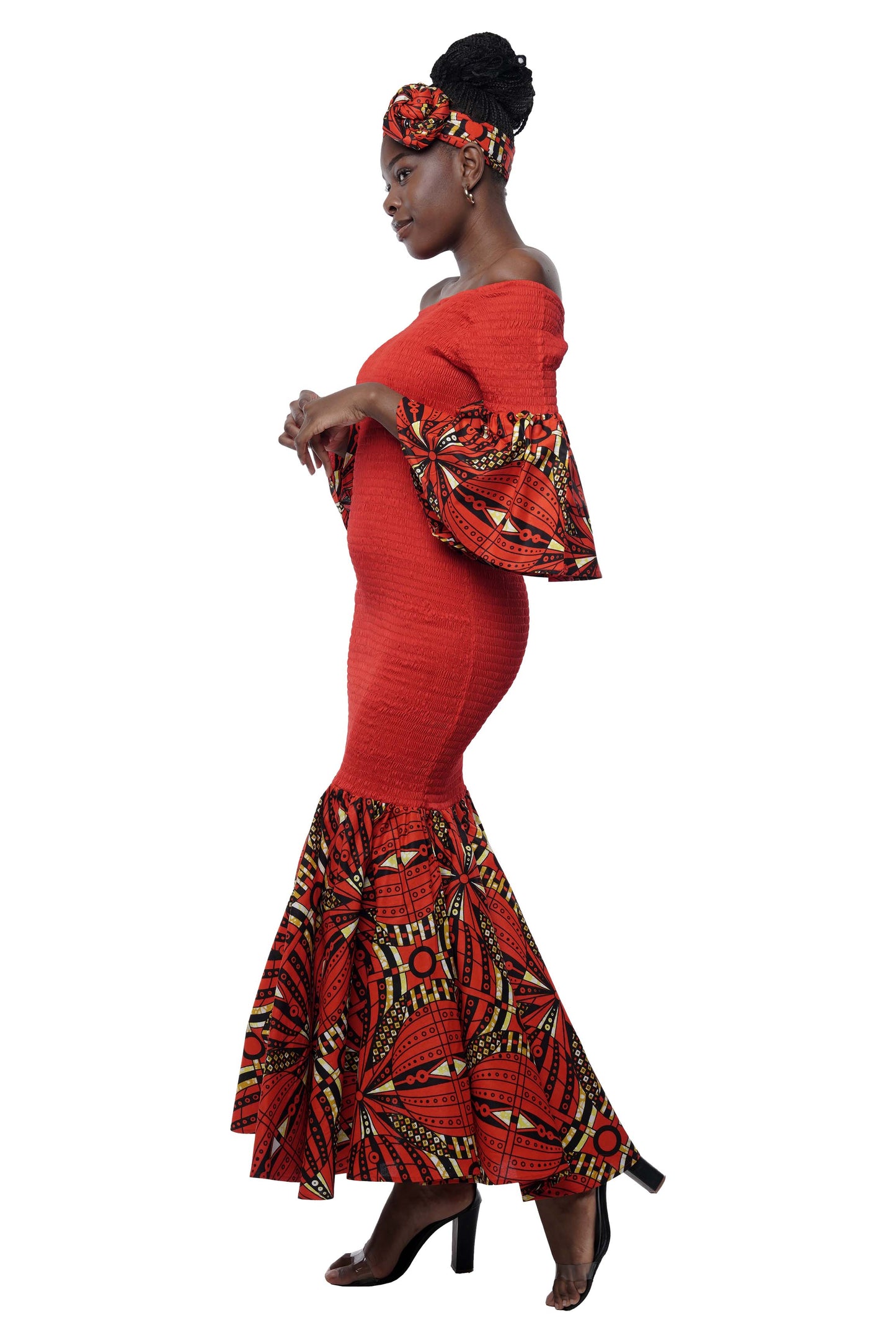 African Long Smoked Mermaid/Fish Tail Dress