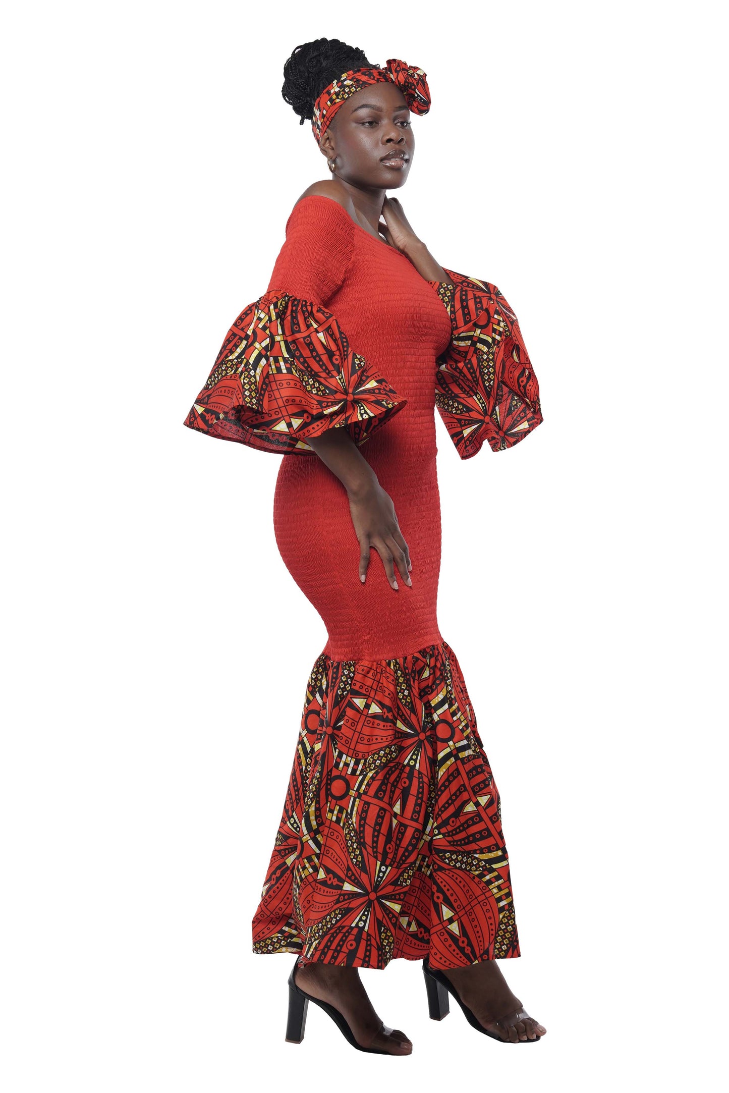 African Long Smoked Mermaid/Fish Tail Dress