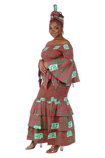 Smocked cotton top with zig zag hem