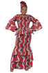 African print smocked top and fishtail skirt set with head wrap