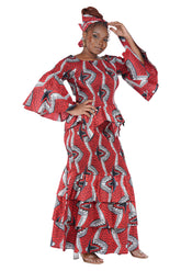 Smocked cotton top with zig zag hem – African print outfit