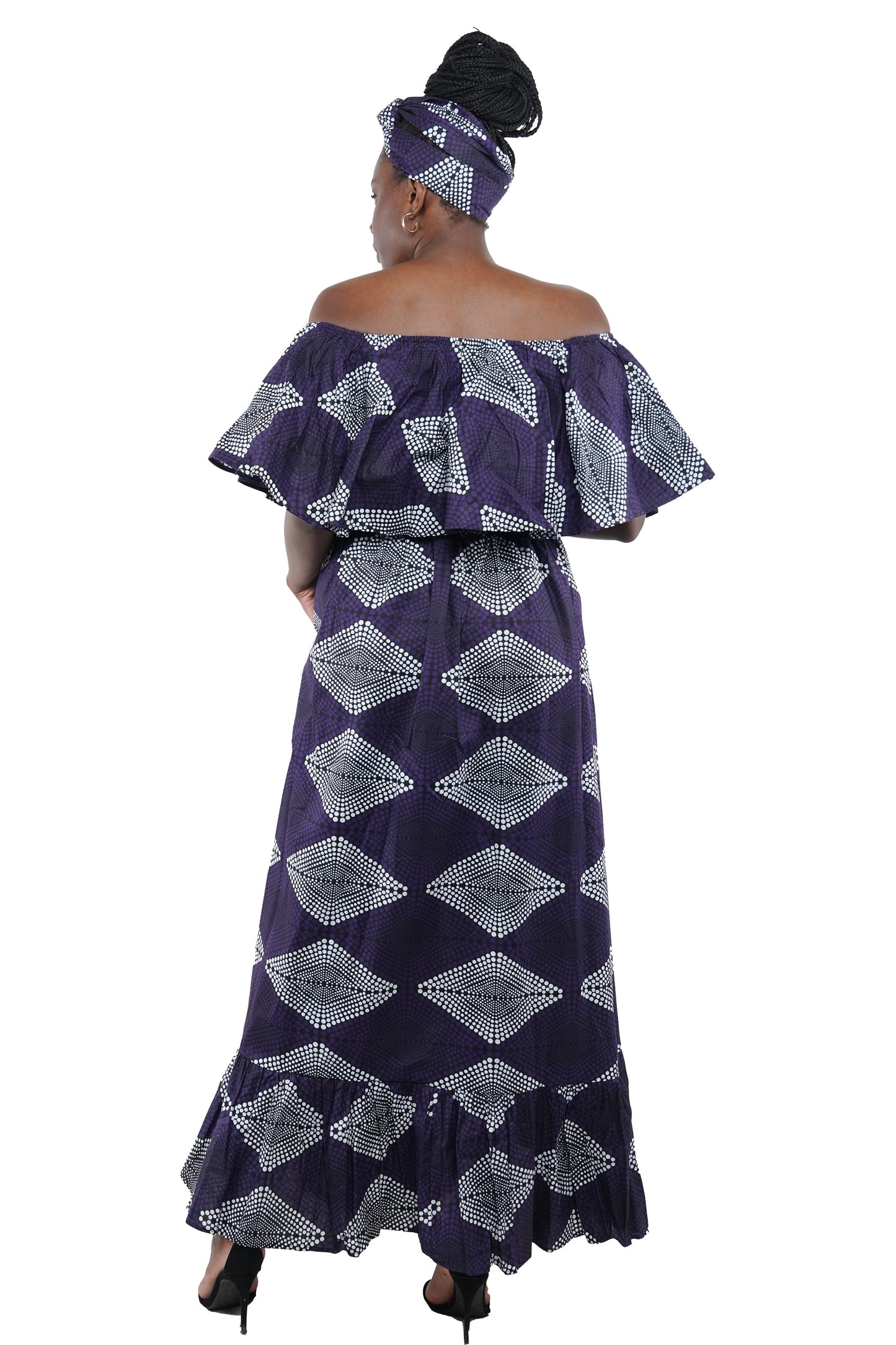 Ankara Printed Fit and Flare Maxi Dress