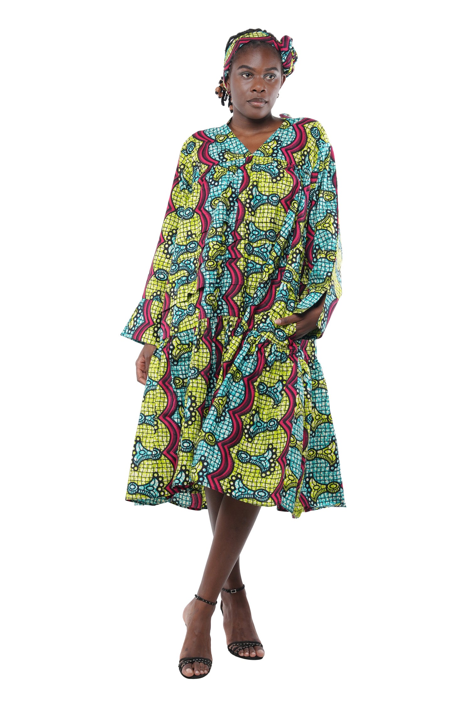 african cotton dress Imole African Print Dress