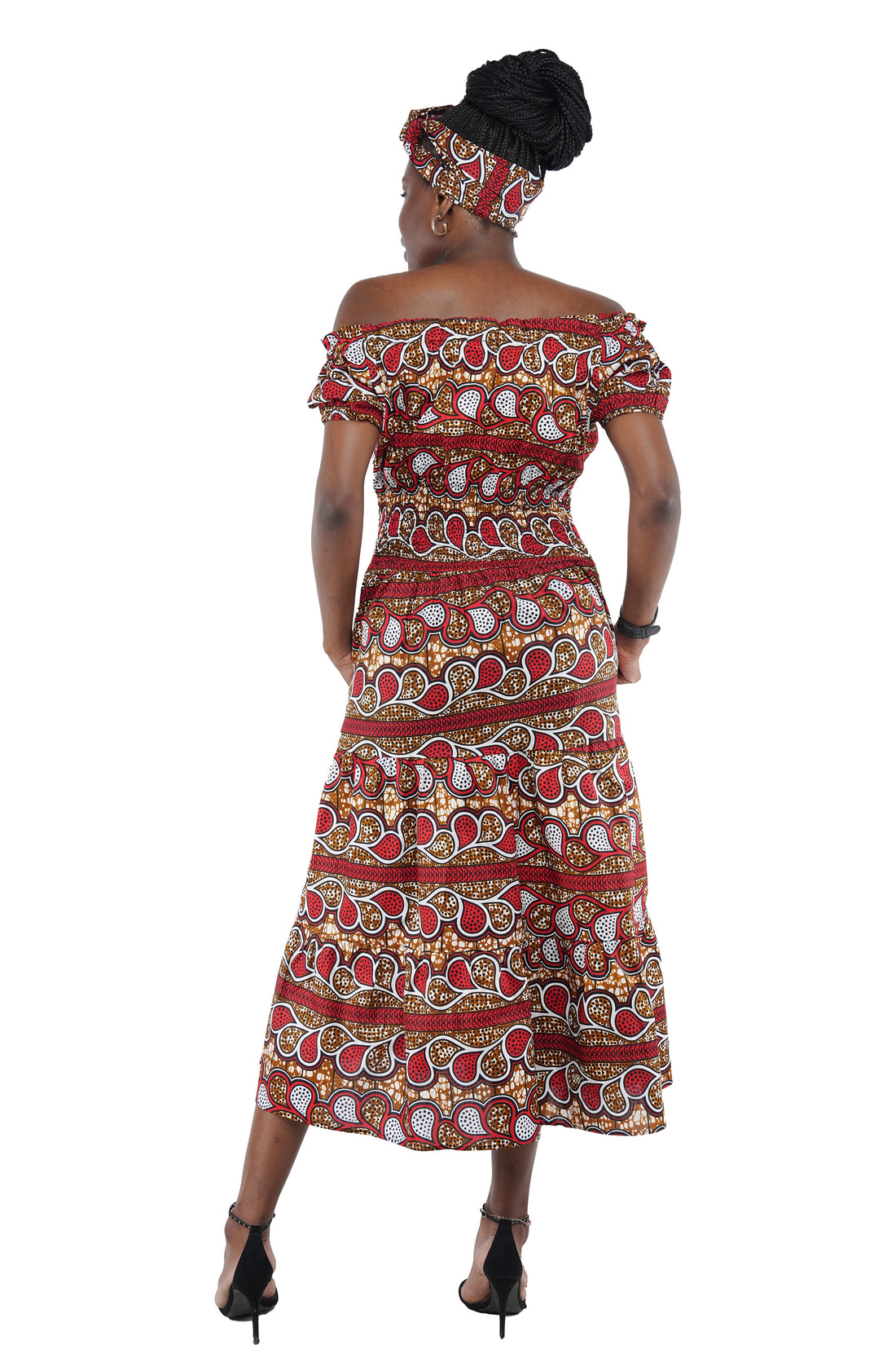 Ankara Off Shoulder Ladies Dress | One Size | Plus Size