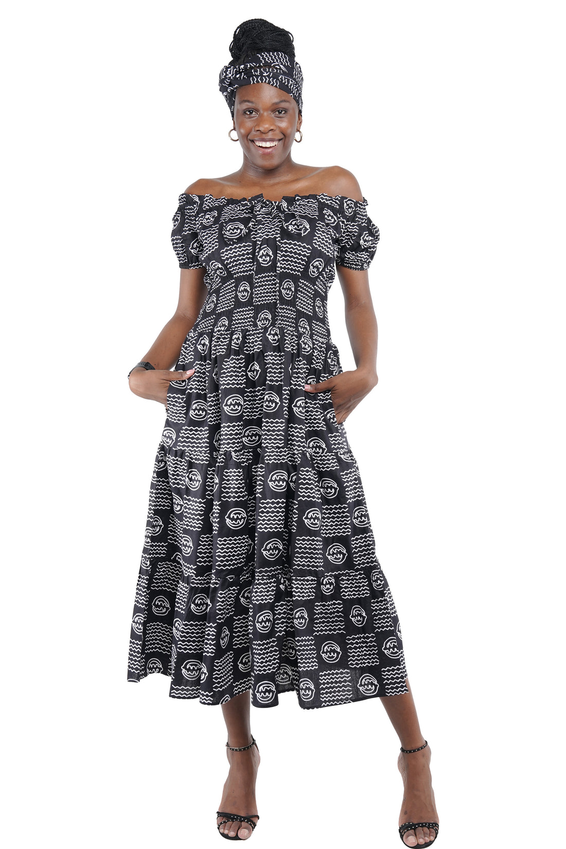 Ankara Off Shoulder Ladies Dress | One Size | Plus Size