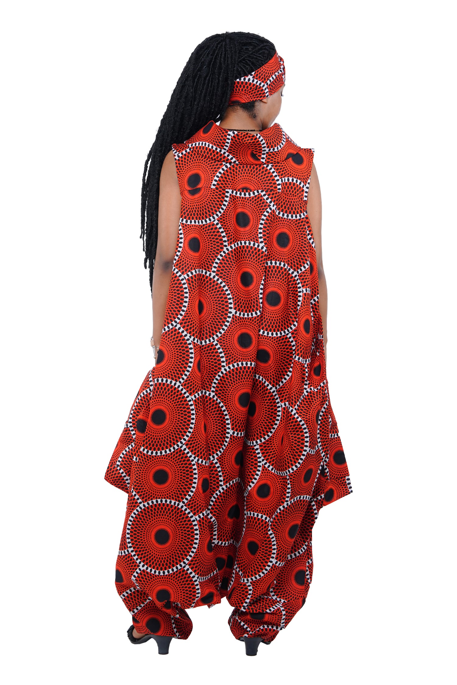 African Long High Neck Jumpsuit