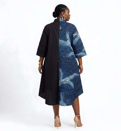 African Accent High Low Swing Dress | One Size