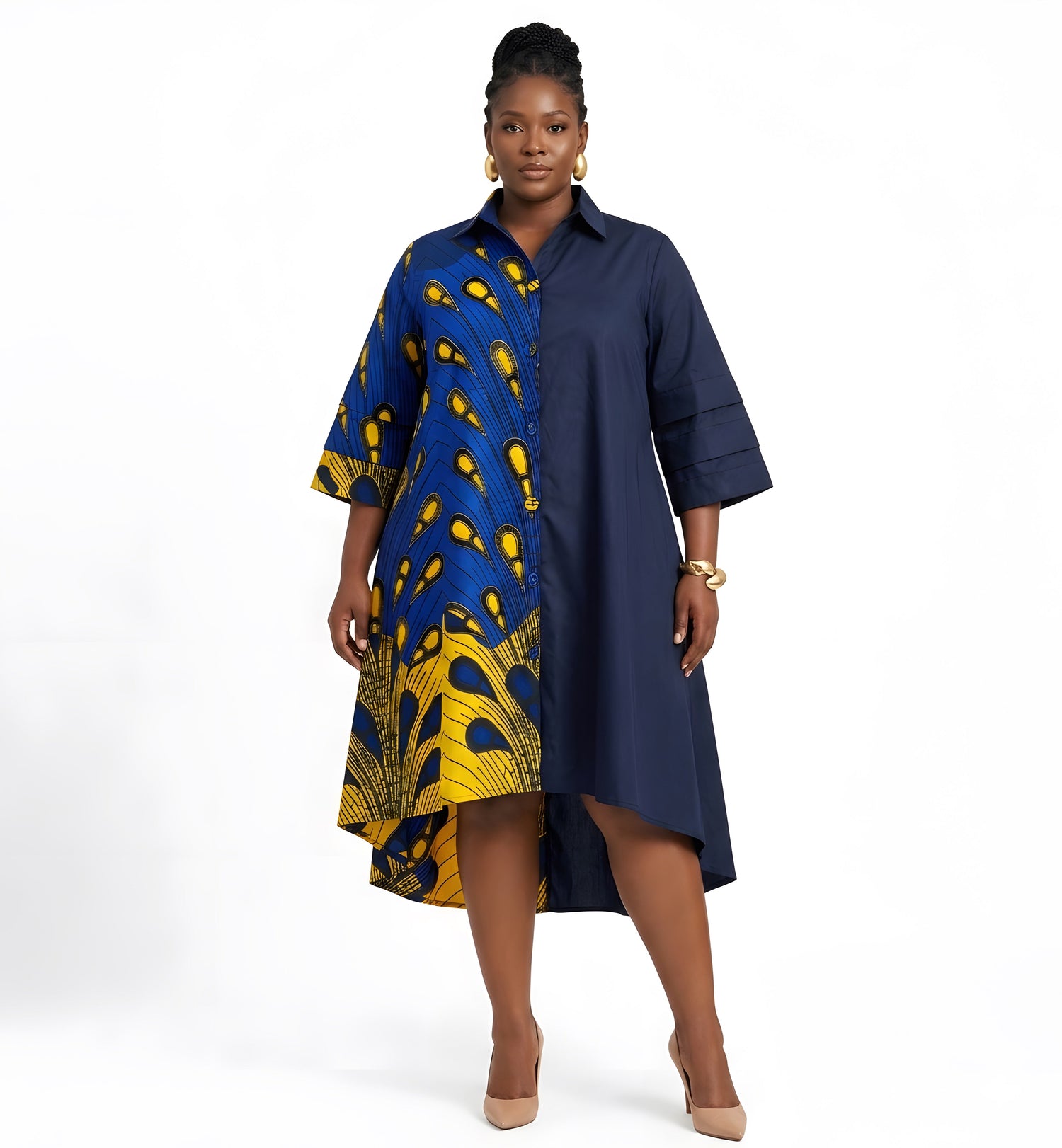 African Accent High Low Swing Dress | One Size