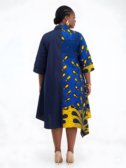 African Accent High Low Swing Dress | One Size