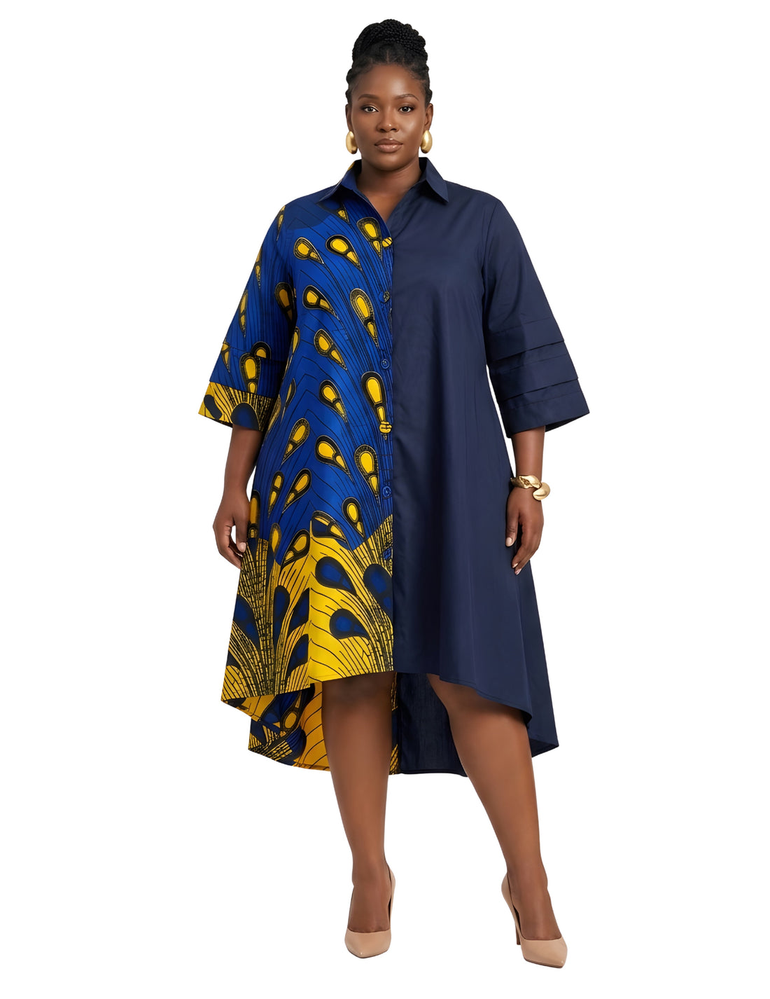African Accent High Low Swing Dress | One Size