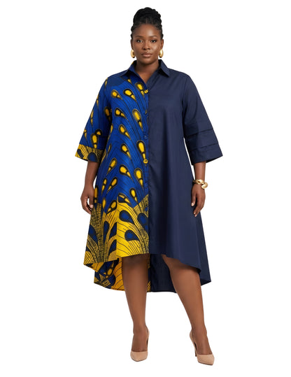 African Accent High Low Swing Dress | One Size