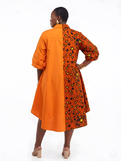 African Accent High Low Swing Dress | One Size