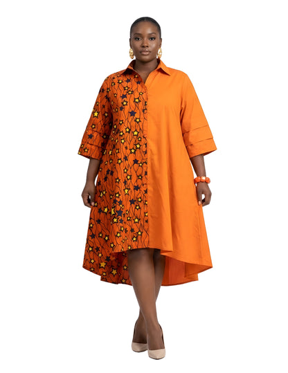 African Accent High Low Swing Dress | One Size