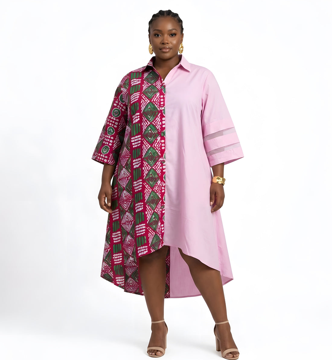 African Accent High Low Swing Dress | One Size