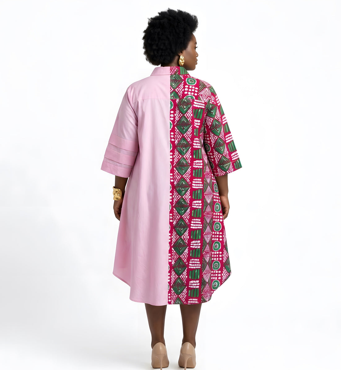 African Accent High Low Swing Dress | One Size