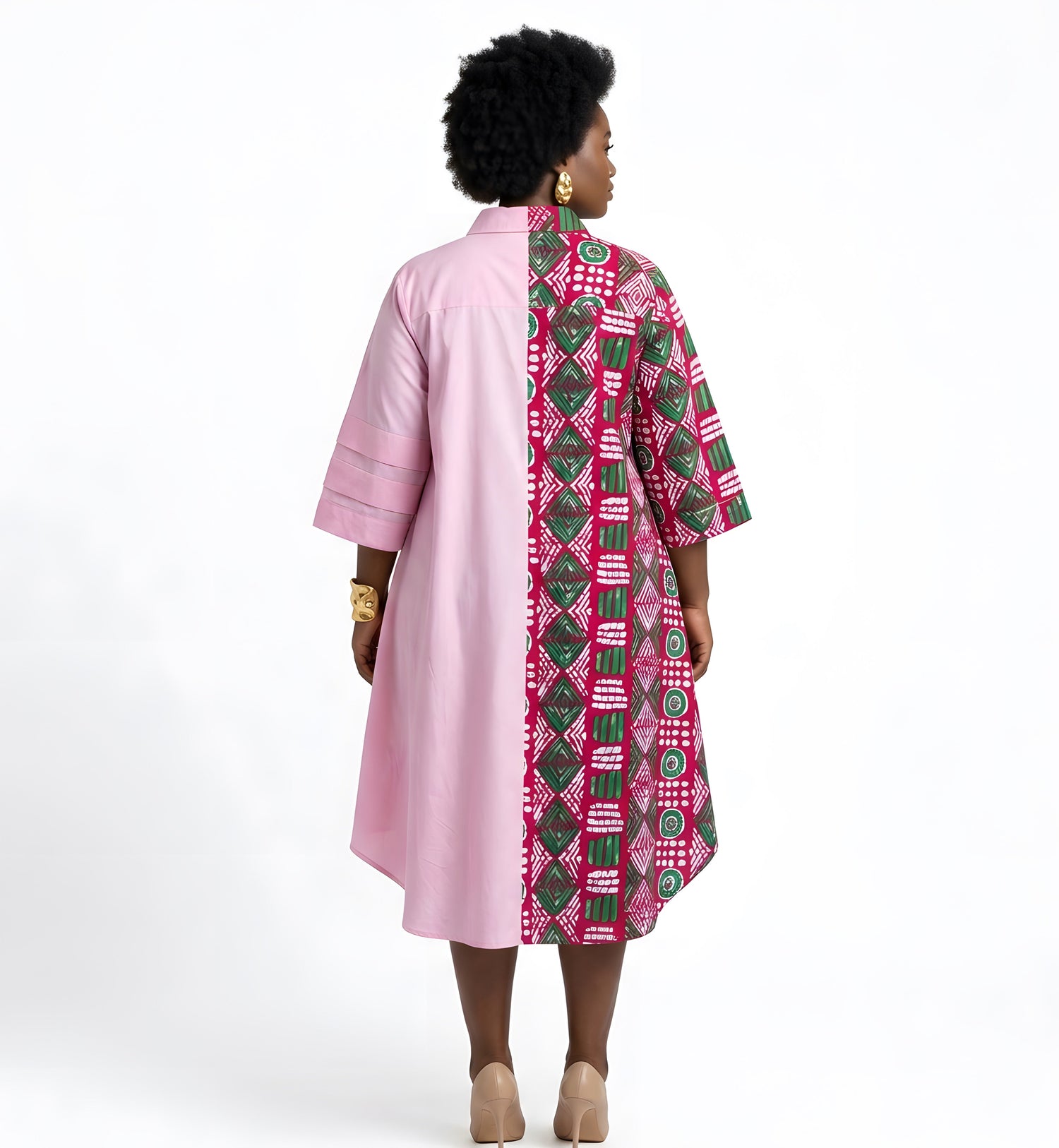 African Accent High Low Swing Dress | One Size