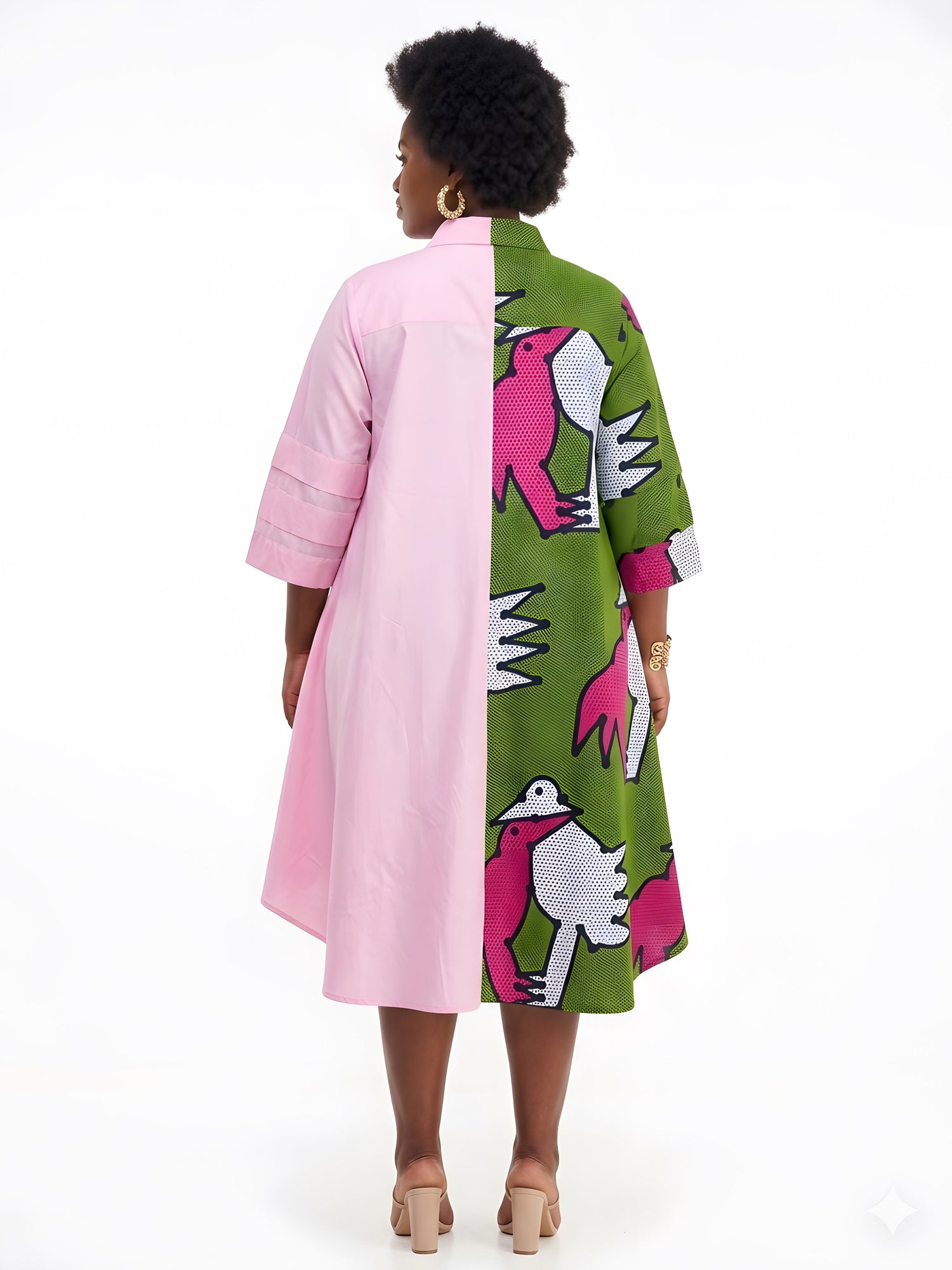 African Accent High Low Swing Dress | One Size