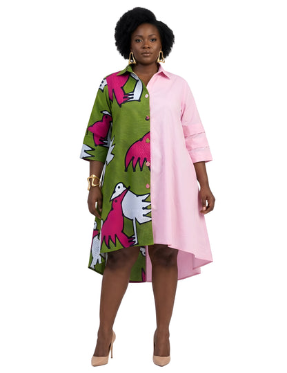 African Accent High Low Swing Dress | One Size