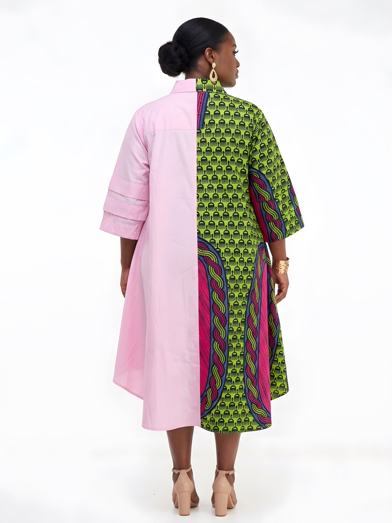 African Accent High Low Swing Dress | One Size