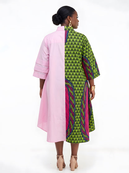 African Accent High Low Swing Dress | One Size