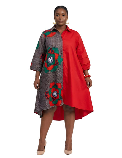 African Accent High Low Swing Dress | One Size