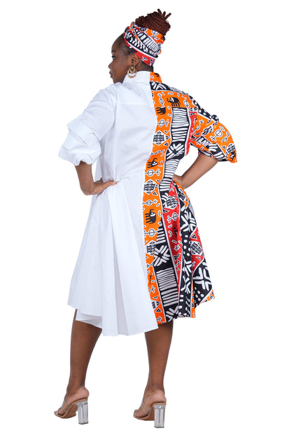 African Accent High Low Swing Dress | One Size
