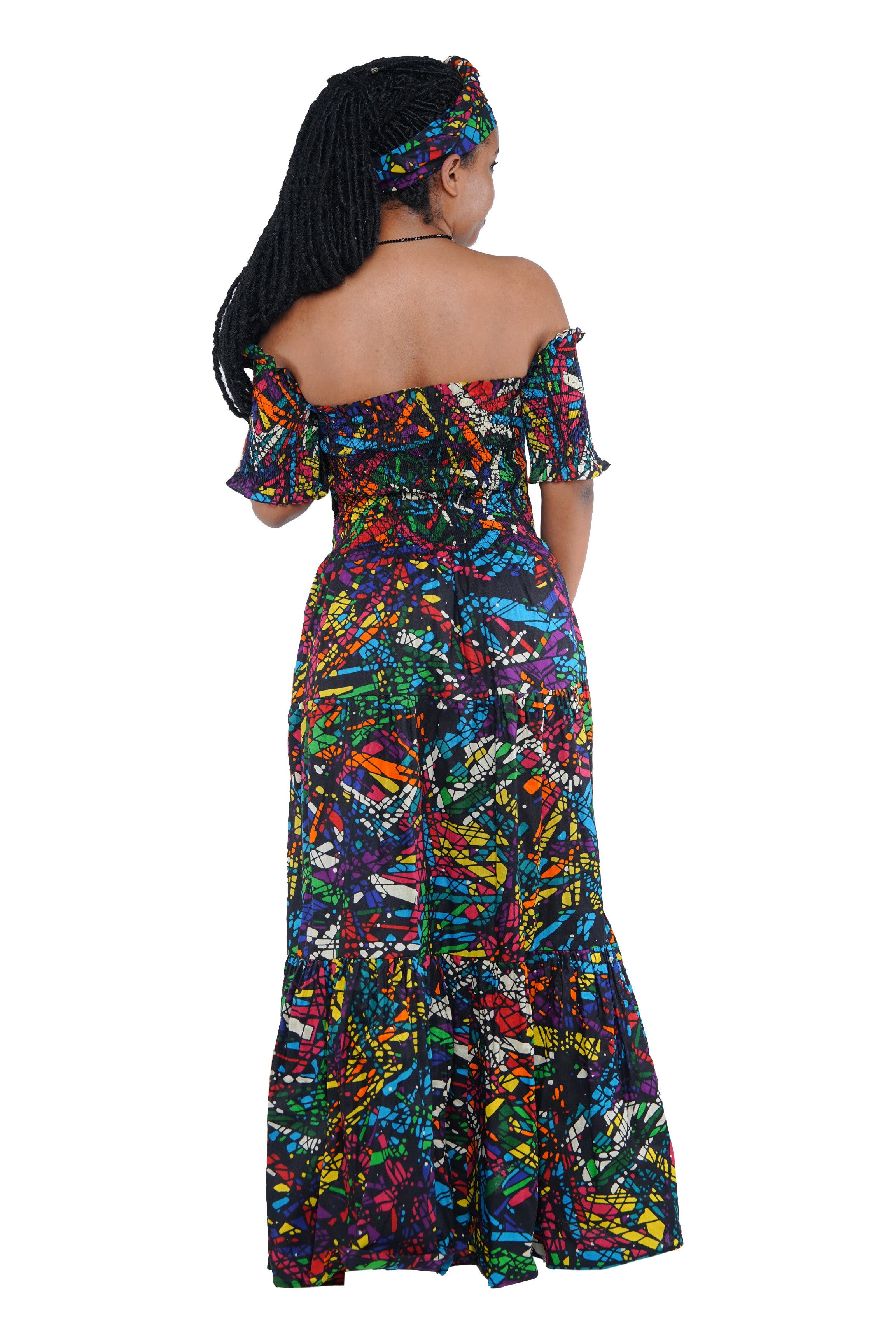 Smocked Off-the-Shoulder Cotton Dress | One Size