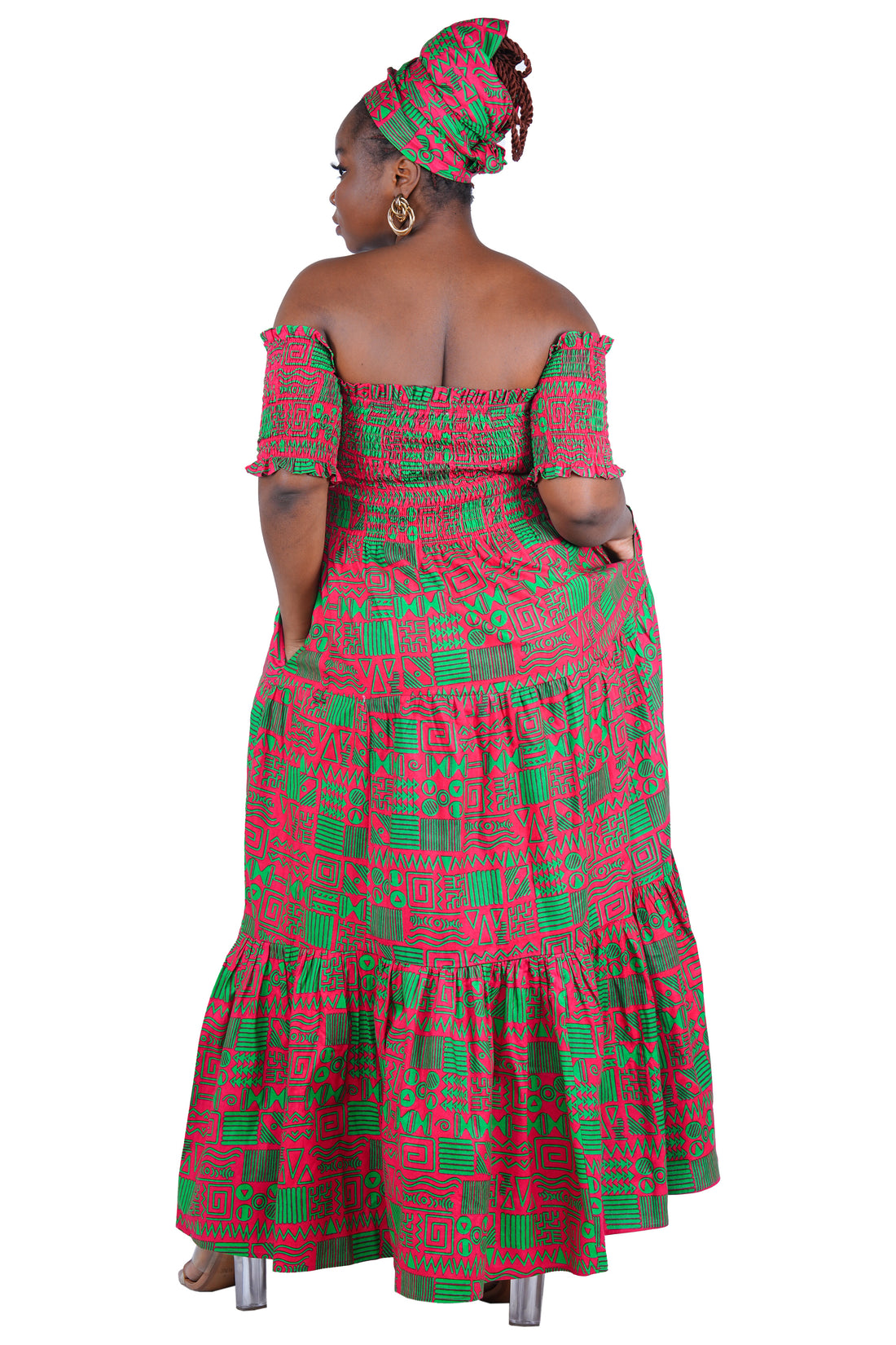 Smocked Off-the-Shoulder Cotton Dress | One Size
