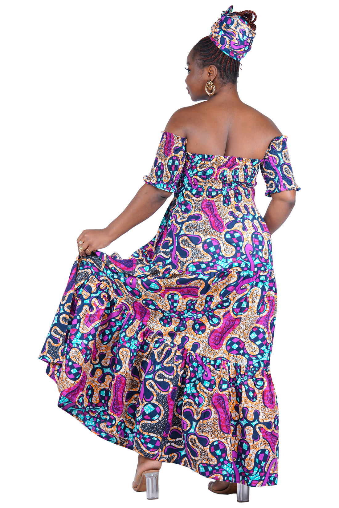 Smocked Off-the-Shoulder Cotton Dress | One Size