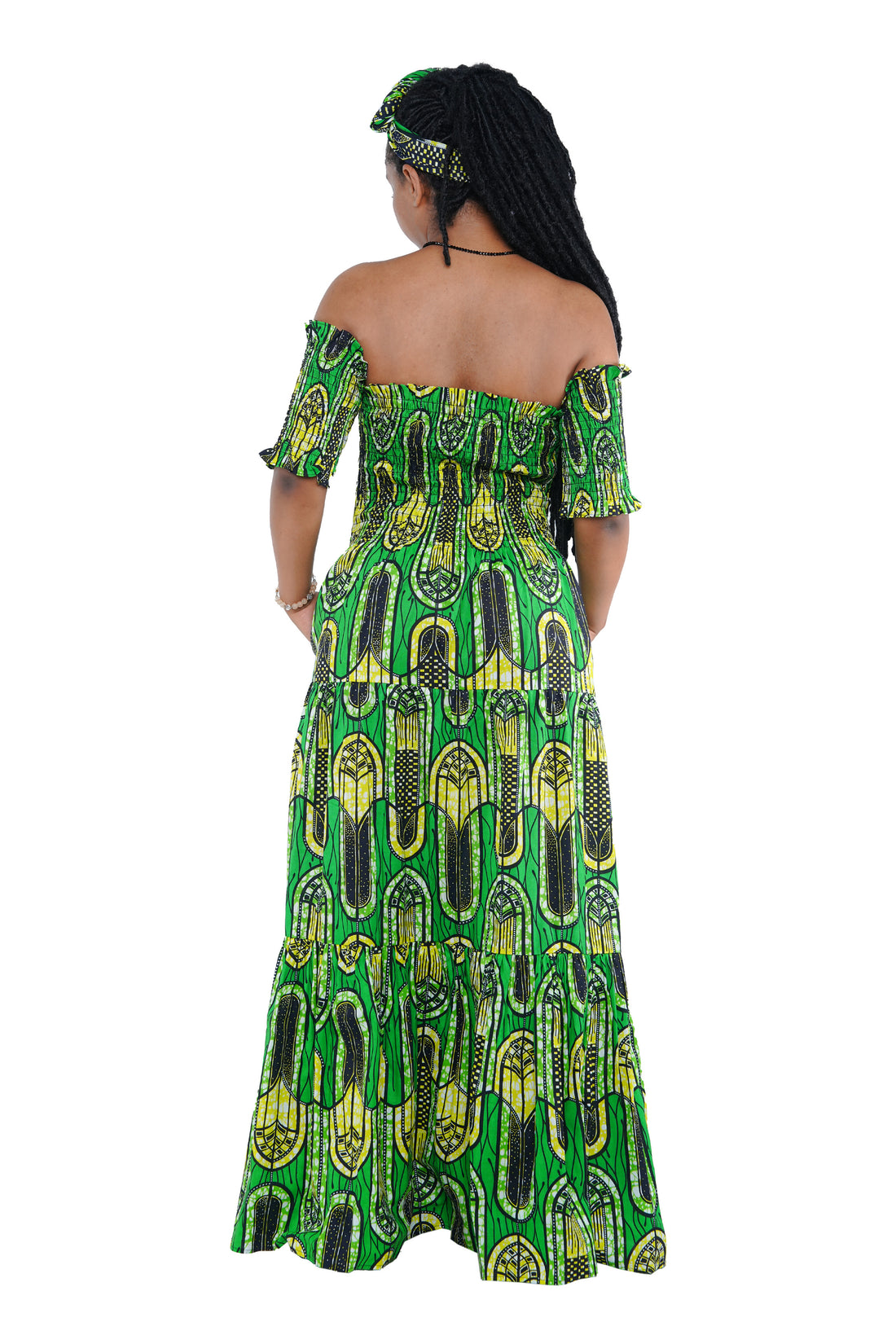 Smocked Off-the-Shoulder Cotton Dress | One Size