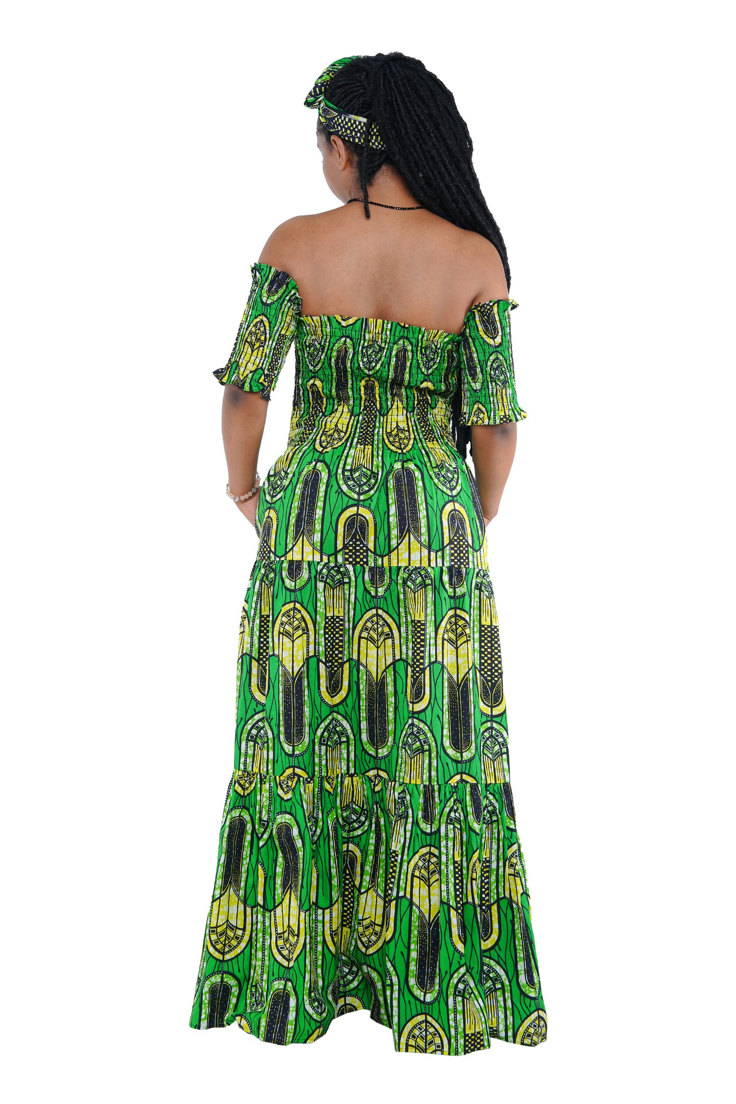 Smocked Off-the-Shoulder Cotton Dress | One Size
