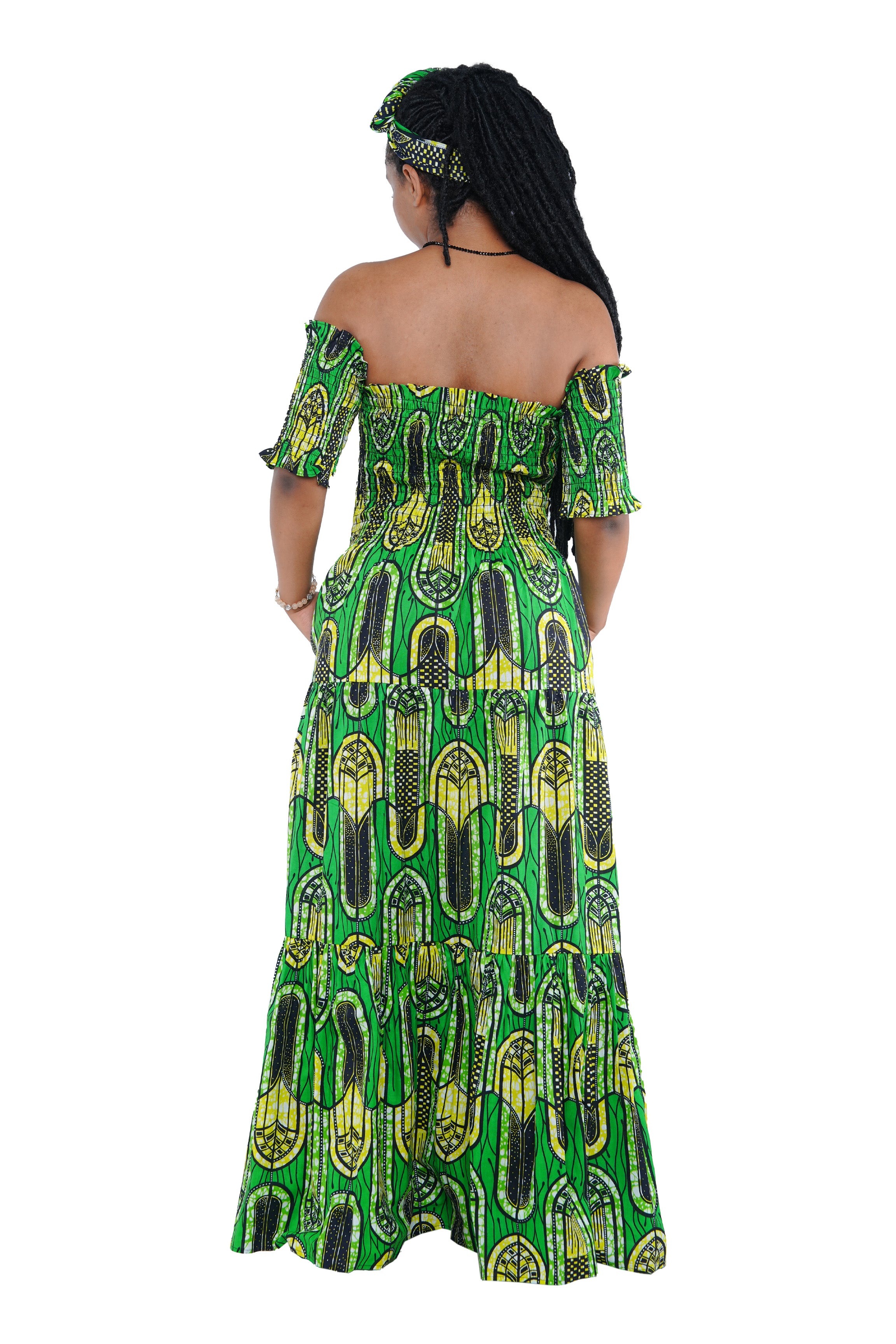 Smocked Off-the-Shoulder Cotton Dress | One Size