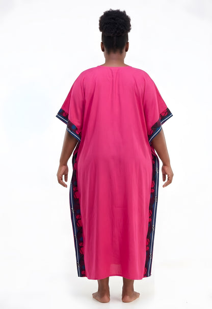 African Print Patchwork Kaftan Dress with Matching Headwrap | One Size