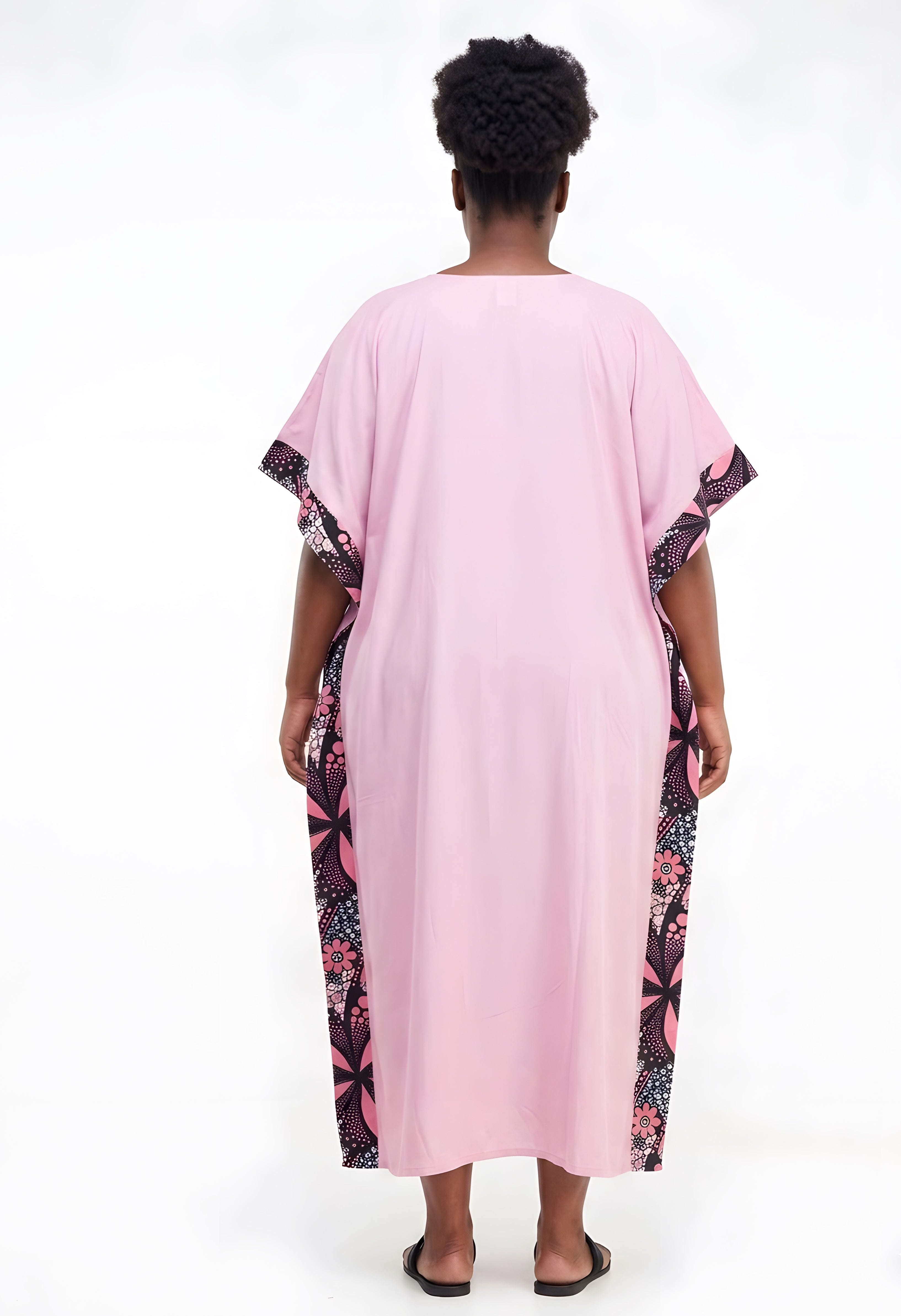 African Print Patchwork Kaftan Dress with Matching Headwrap | One Size